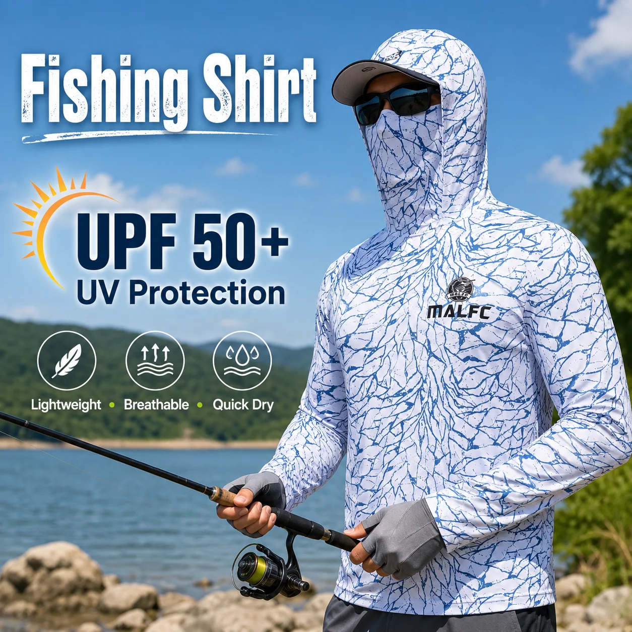 Fishing Shirt Uv Protection - 남성용 UPF 50+ 자외선 차단 기능성