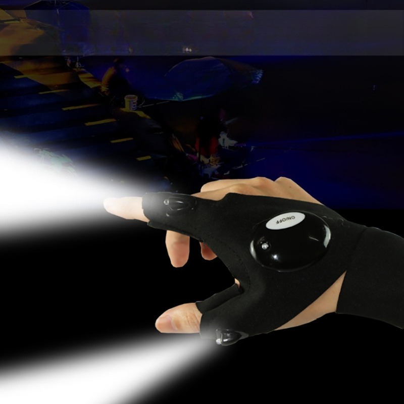 Fishing Gloves - LED 손전등 발광 낚시 장갑 비상