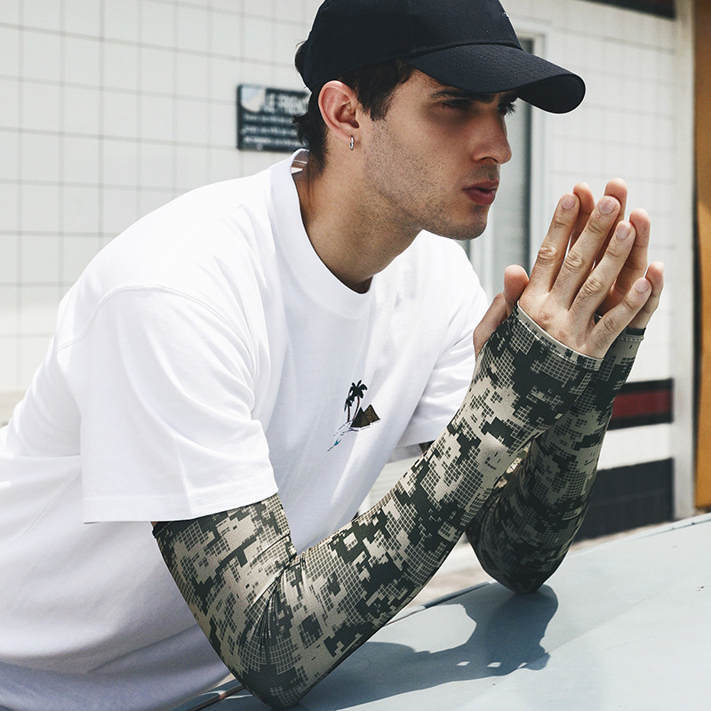 Uv 태양 팔 슬리브 남자 여름 위장 얼음 실크 긴 소 - Fishing Gloves 리뷰 및 가격