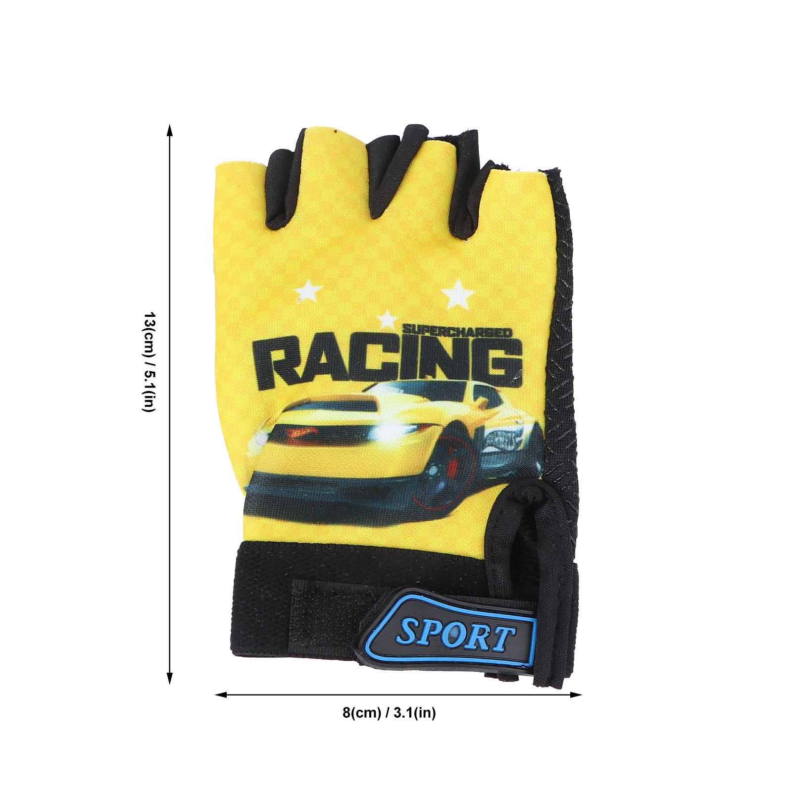 어린이용 반장갑, 노란색 자동차 디자인, 고급 통기성  - Fishing Gloves 리뷰 및 가격